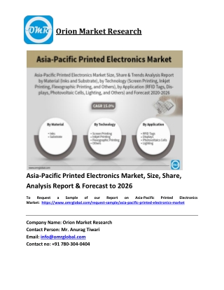 Asia-Pacific Printed Electronics Market Trends, Size, Competitive Analysis and Forecast 2020-2026