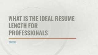 The Ideal Resume Length for Professionals