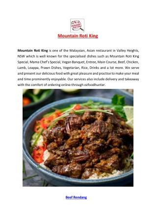 Mountain Roti King Valley Heights Menu, NSW - 5% Off