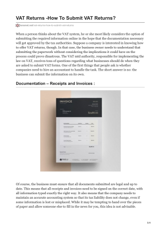VAT Returns -How To Submit VAT Returns?