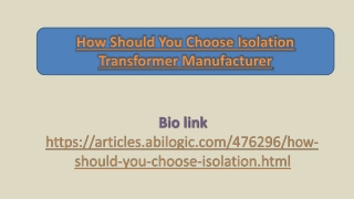 How Should You Choose Isolation Transformer Manufacturer