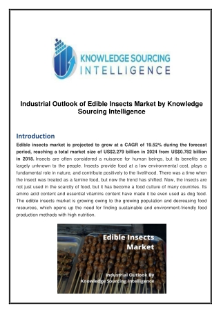 Industrial Outlook of Edible Insects Market