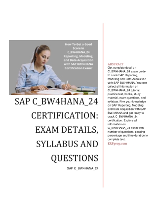 SAP C_BW4HANA_24 Certification: Exam Details, Syllabus and Questions