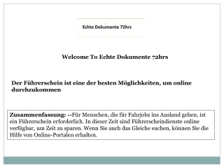 Der Führerschein ist eine der besten Möglichkeiten, um online durchzukommen