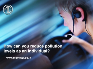 How can you reduce pollution levels as an individual?