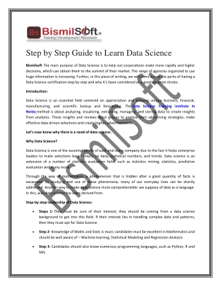 Step by Step Guide to Learn Data Science