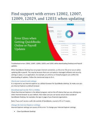 Find support with errors 12002, 12007, 12009, 12029, and 12031 when updating