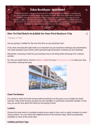 How To Find Hotels In Jeddah For Your First Business Trip