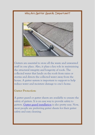 Why Are Gutter Guards Important?