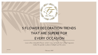 Top 5 Flower decoration trends that are superb for every occasion