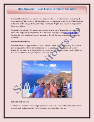 Hire Santorini Tours Guide—Tours in Santorini