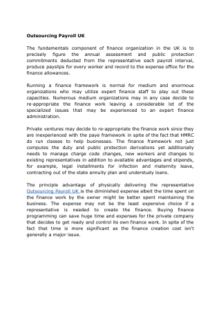Outsourcing Payroll UK