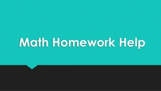 Math Homework Help