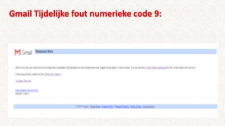 Gmail Tijdelijke fout numerieke code 9: