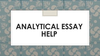 Analytical Essay Help