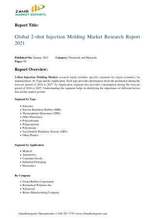 2-Shot Injection Molding Market Research Report 2021