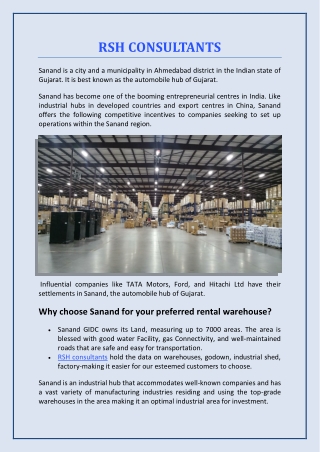 Warehouse on rent in Sanand