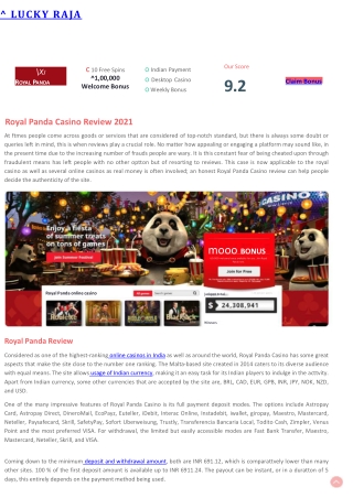 Royal Panda Casino Review