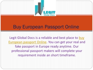 Buy European Passport Online