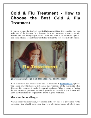 treatment of flu