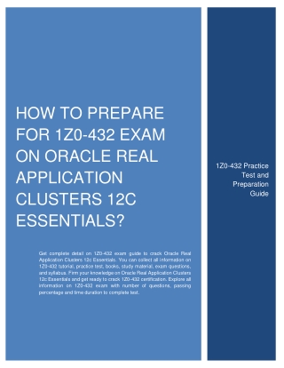 How to prepare for 1Z0-432 Exam on Oracle Real Application Clusters 12c Essentials?