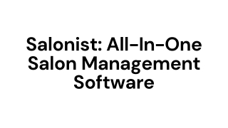 Salonist: All-In-One Salon Management Software