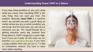Understanding Travel CPAP in a Glance