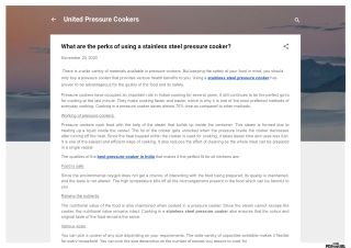What are the perks of using a stainless steel pressure cooker