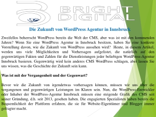 Die Zukunft von WordPress Agentur in Innsbruck