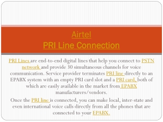 Airtel New PRI line Connection Provider in India | Call: 9035020041