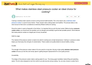 Buy stainless steel pressure cookers