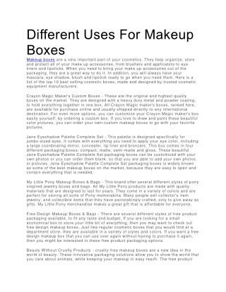 Makeup Packaging in USA