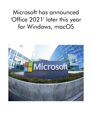 Microsoft Has Announced 'Office 2021' Later This Year for Windows, MacOS