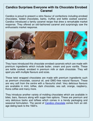 Candico Surprises Everyone with its Chocolate Enrobed Caramel