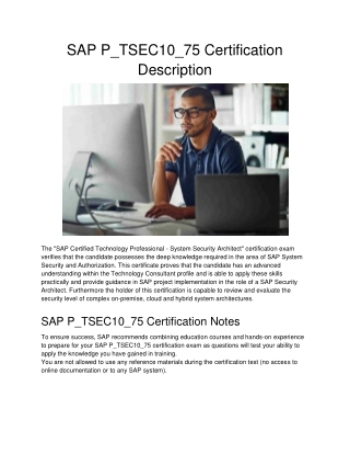 SAP P_TSEC10_75 Certification Description