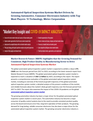 automated optical inspection system market