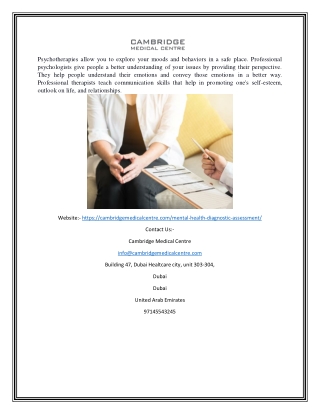 Depression Treatment in Dubai Uae | Cambridgemedicalcentre.com