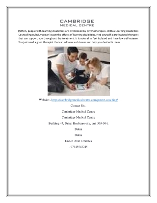 Parenting Coach Based in Dubai | Cambridgemedicalcentre.com