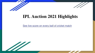 IPL Auction 2021 Highlights