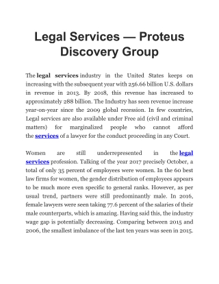 Legal Services — Proteus Discovery Group