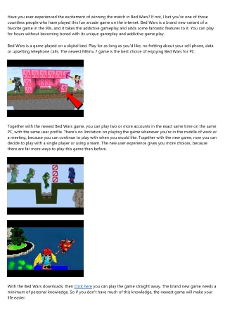 Bed Wars - Play the New Game For Free