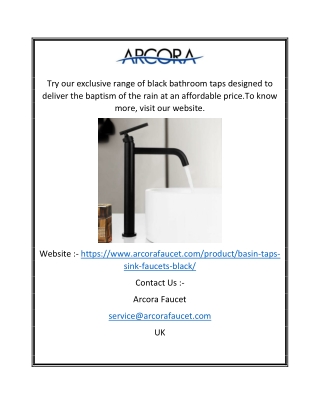Black bathroom taps | Arcora Faucet
