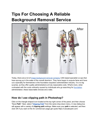 Tips For Choosing A Reliable Background Removal Service