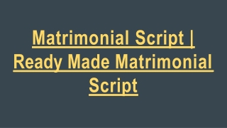 Matrimonial Script‎ | Php Matrimony Script‎ | Ready Made Matrimonial Script‎