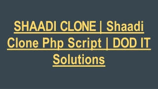 SHAADI CLONE | Shaadi Clone Php Script | DOD IT Solutions