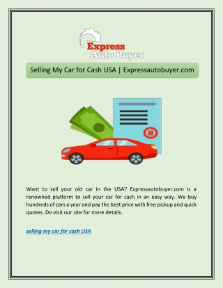 Selling My Car for Cash USA | Expressautobuyer.com