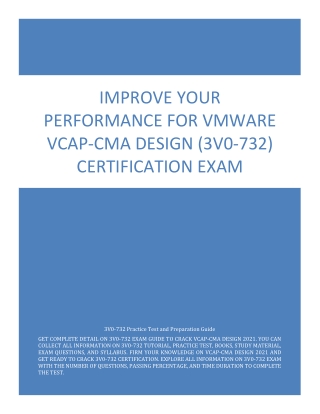 Improve Your Performance for VMware VCAP-CMA Design (3V0-732) Certification Exam