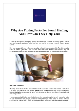 Why Are Tuning Forks For Sound Healing And How Can They Help You