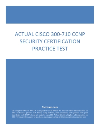 Actual Cisco 300-710 CCNP Security Certification Practice Test