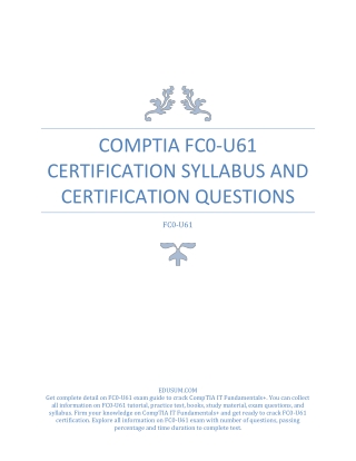 CompTIA FC0-U61 Certification Syllabus and Certification Questions